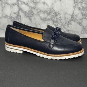 Talbots Laura Chunky Chain Soft Nappa Loafers – Navy, Size 9.5